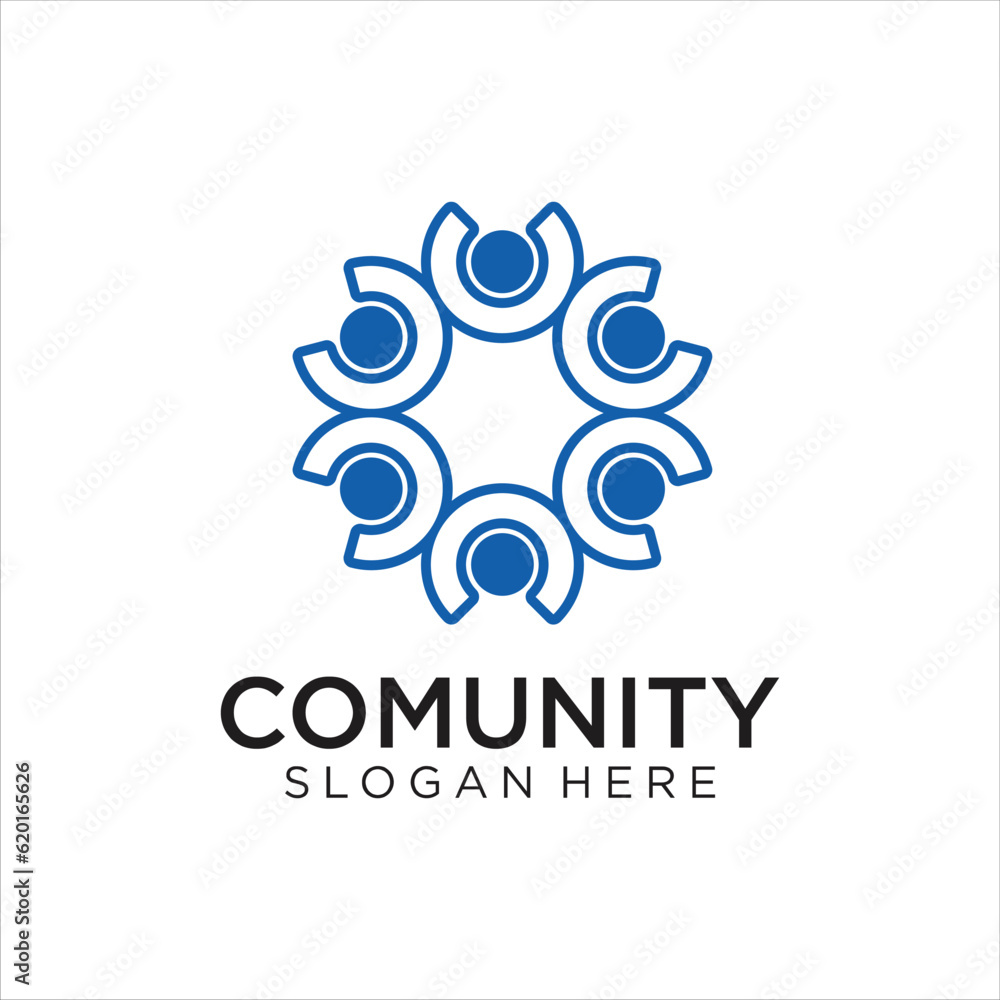 Obraz premium human comunity logo design template