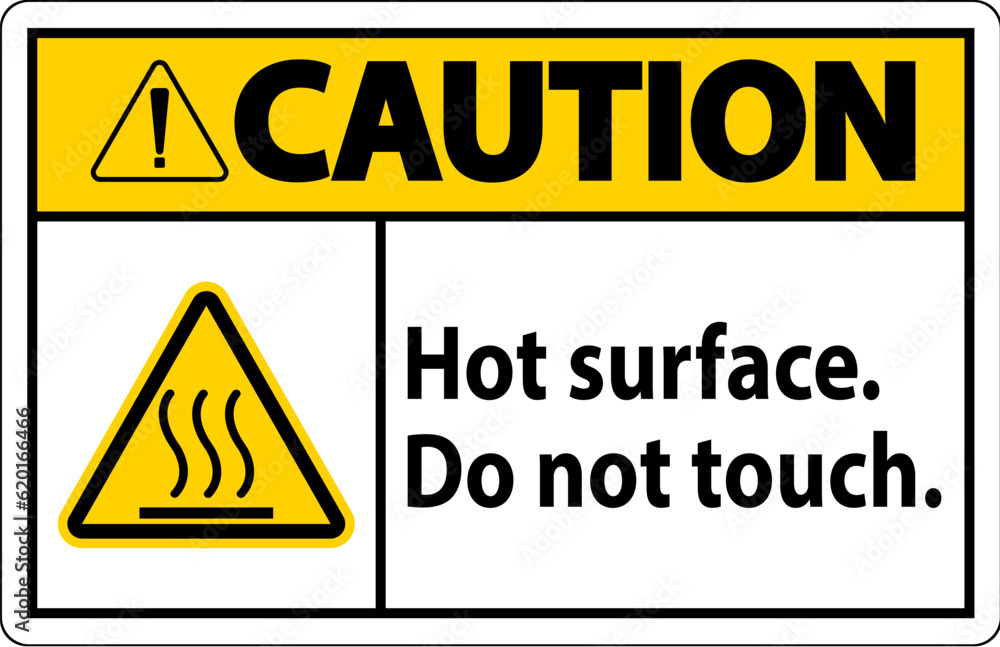 Caution Safety Label Hot Surface, Do Not Touch Caution Safety Label Hot Surface, Do Not Touch