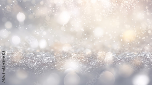 White winter Festive background with defocused snowflakes, and frost, in bokeh style. Ideal for celebrations. © Arma Design