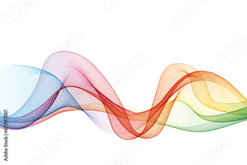Spectrum wave color. Abstract transparent flow of wavy colored lines.