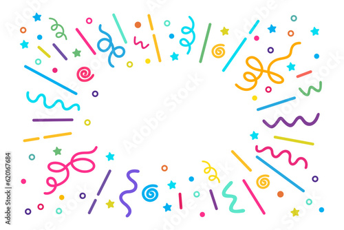 Confetti on a transparent background, celebration confetti, clipart, vector with colorful confetti explosion, streamers for birthday banner, new year, party background,  Christmas or gifts packaging