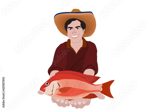 Oreochromis niloticus on a white background.