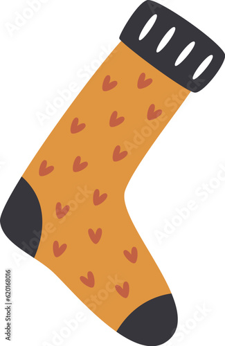 Autumn Sock With Hearts