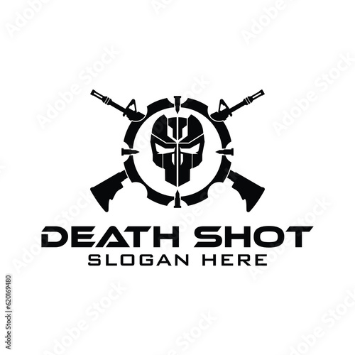 Tactical Skull Rifle military Gear design armory squadrone team vector