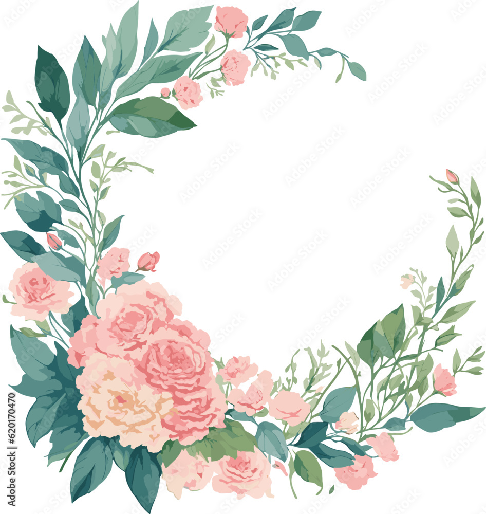 Hand drawn Flowers and Leaves. Frame Design for Wedding Invitations or Greeting Cards.
Hand drawn Flowers and Leaves. Frame Design for Wedding Invitations or Greeting Cards.