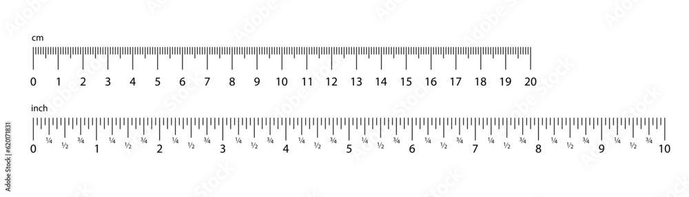 Metric ruler. Inch ruler icon. Cm and inch ruler. Scale grid in line. Metric and inch scale. Stock vector Metric ruler. Inch ruler icon. Cm and inch ruler. Scale grid in line. Metric and inch scale. Stock vector
