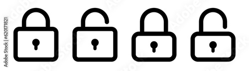 Padlock icon. Outline lock symbol with keyhole. Padlock with keyhole. Transparent lock icon in black. Password symbol. Padlock silhouette. Protection sign in vector