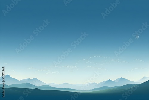 minimalistic wallpaper of blue sky and mountains