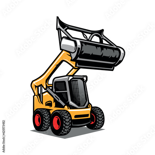 forestry mulching machine isolated vector