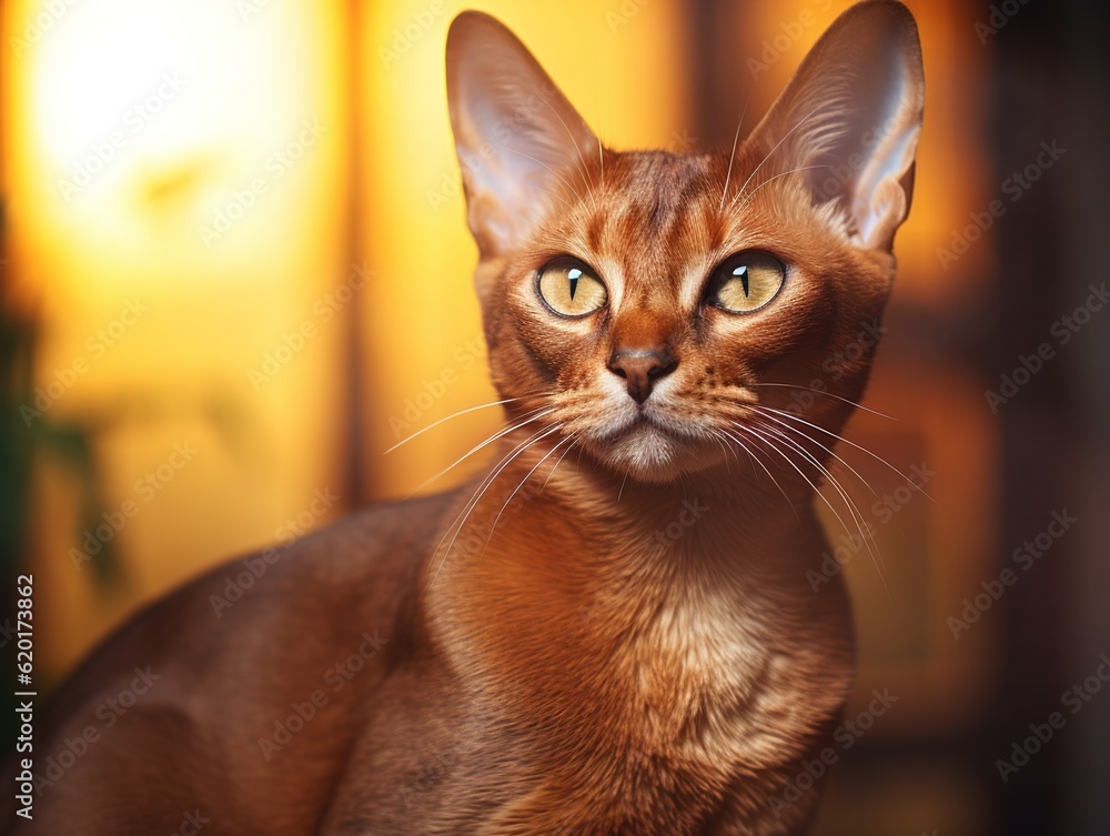 Close-up photography of  an Abyssinian Cat (Generative AI)