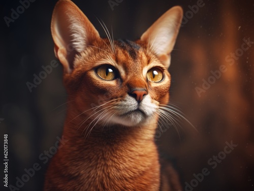 Close-up photography of  an Abyssinian Cat (Generative AI) © Simone