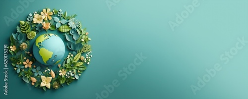 Floral day of the earth background with copy space for text