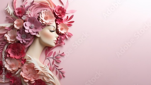 Women's day background with copy space, isolated on pink © fotogurmespb