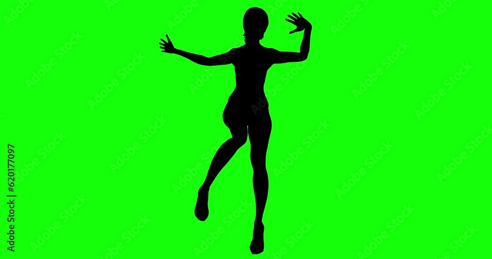 Young Girl Silhouette Dancing At Party. Nightlife Related Green Screen Luma Channel Background Animation. Young Girl Silhouette Dancing At Party. Nightlife Related Green Screen Luma Channel Background Animation.
