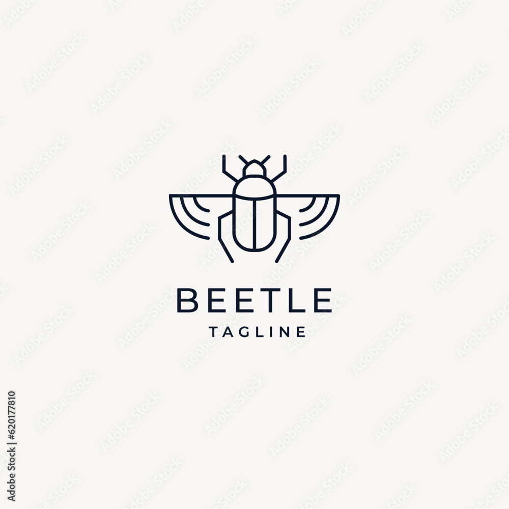 Premium beetle logo icon design template monoline vector Premium beetle logo icon design template monoline vector