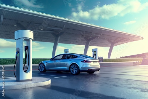 electric vehicle charging network powered by renewable energy sources, facilitating the widespread adoption of clean transportation options - generative AI