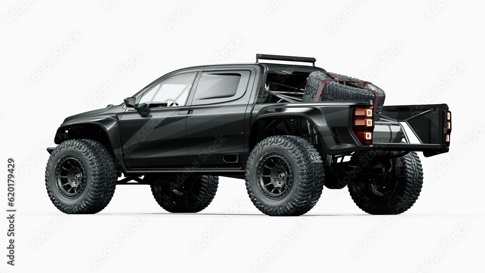 3D rendering of a brand-less generic pickup truck