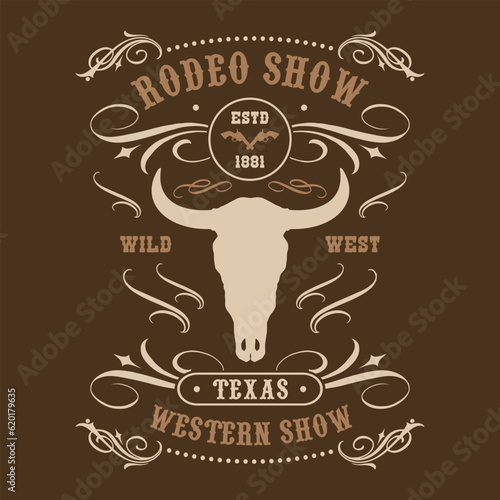 Rodeo show colorful vintage poster