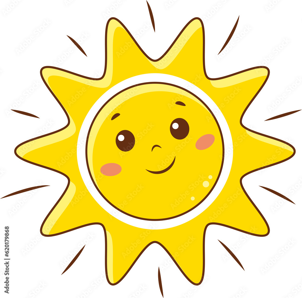 Cute Sun Cartoon Illustration Cute Sun Cartoon Illustration