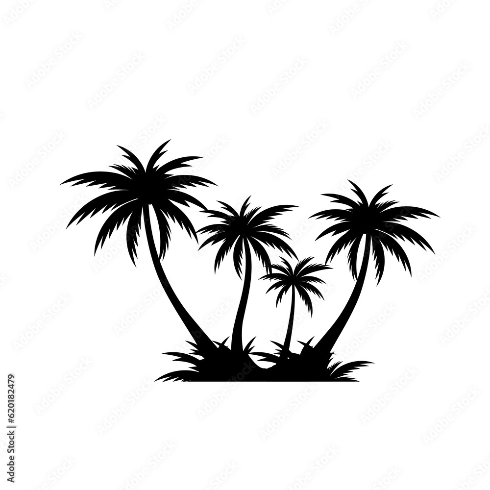 silhouette of palm tree