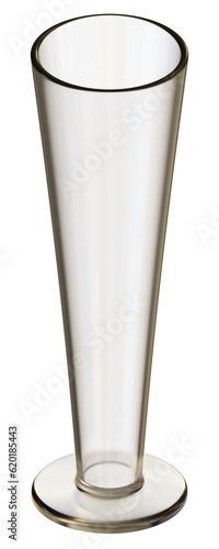 3d illustration of a transparent pilsner glass isolated.