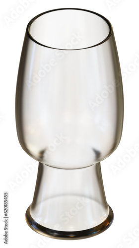 3d illustration of a transparent IPA glass isolated.
