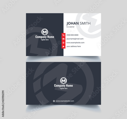Modern creative and clean business card template. Flat design vector illustration. Stationery design.