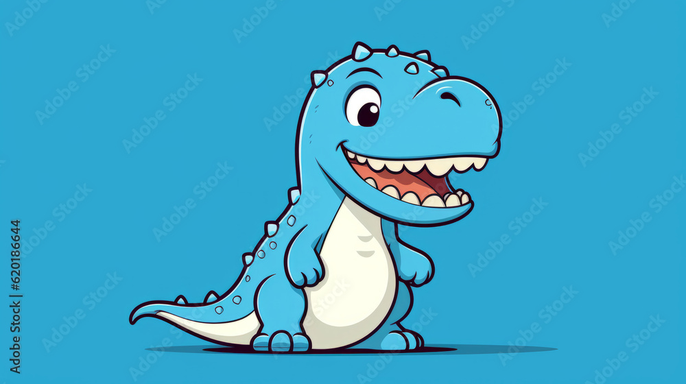 Cute Dinosaur design white and blue on a blue background Cute Dinosaur design white and blue on a blue background