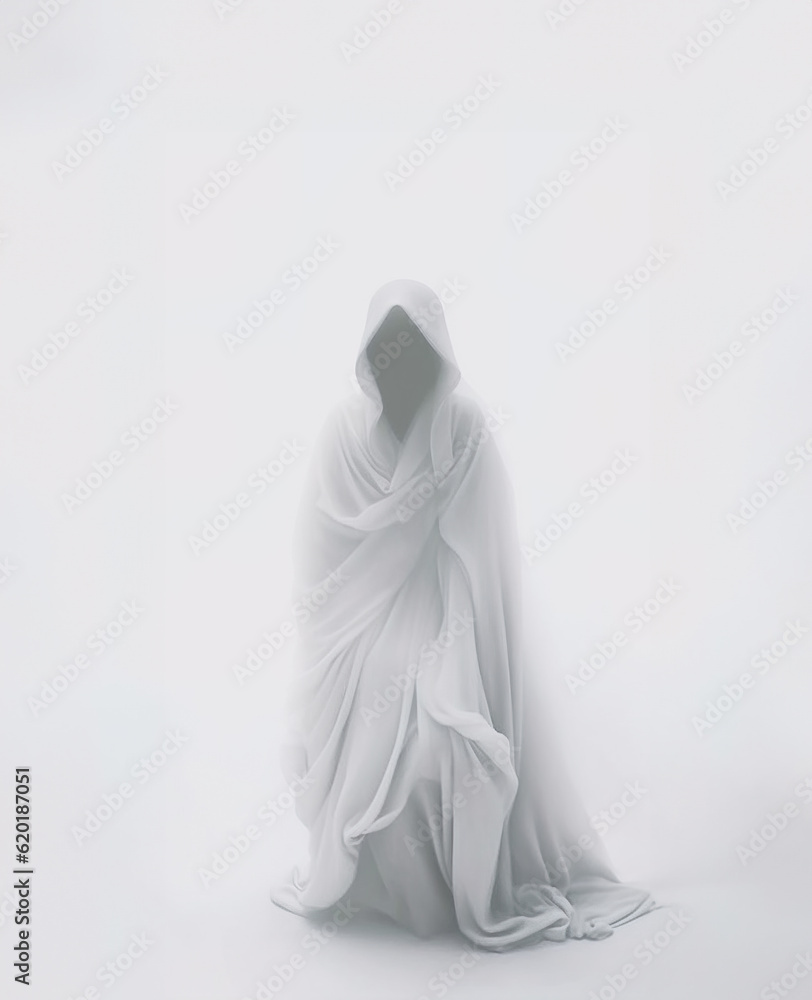 White ghost, Generative AI Illustration