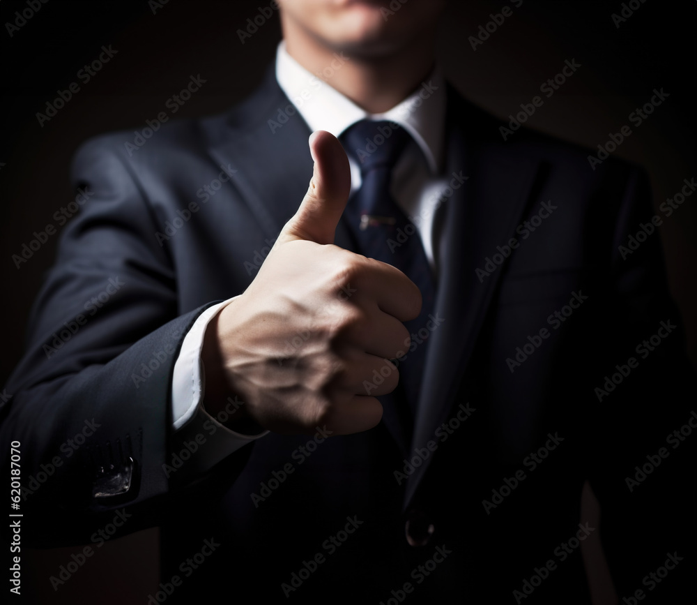 Business person giving thumbs up, Generative AI Illustration Business person giving thumbs up, Generative AI Illustration