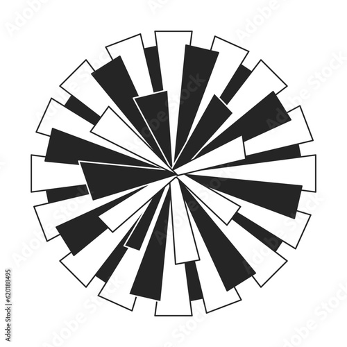 Cheerleader pompon flat monochrome isolated vector object. Fluffy cheerleading element. Editable black and white line art drawing. Simple outline spot illustration for web graphic design