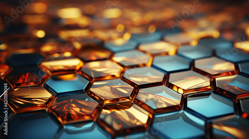 abstract background with honeycomb. Generative Ai © Vika art