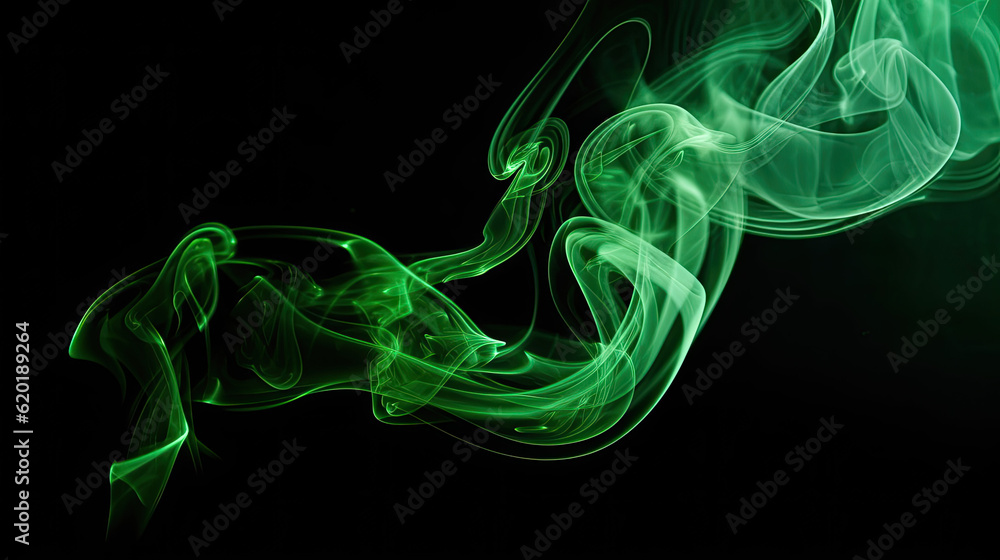 light green smoke on black background with copy space light green smoke on black background with copy space