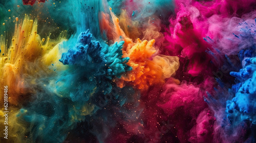 Photography of colorful powder explosion in the air