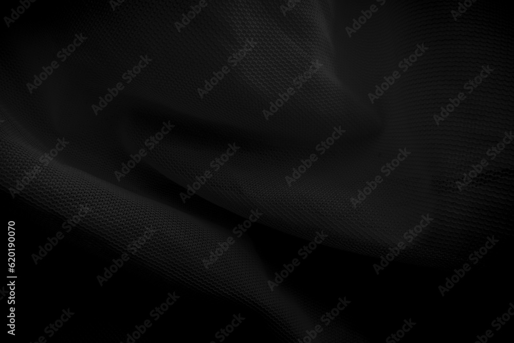 Abstract black wavy cloth. Dark fabric background. Abstract black wavy cloth. Dark fabric background.