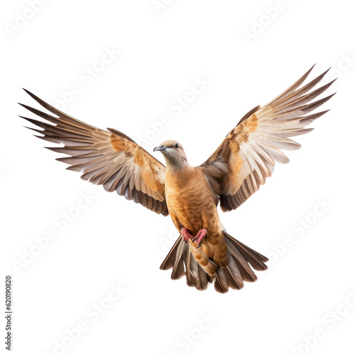 common buzzard in flight isolated on transparent background cutout