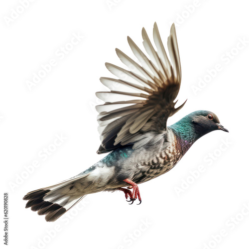 close up of a pigeon isolated on transparent background cutout