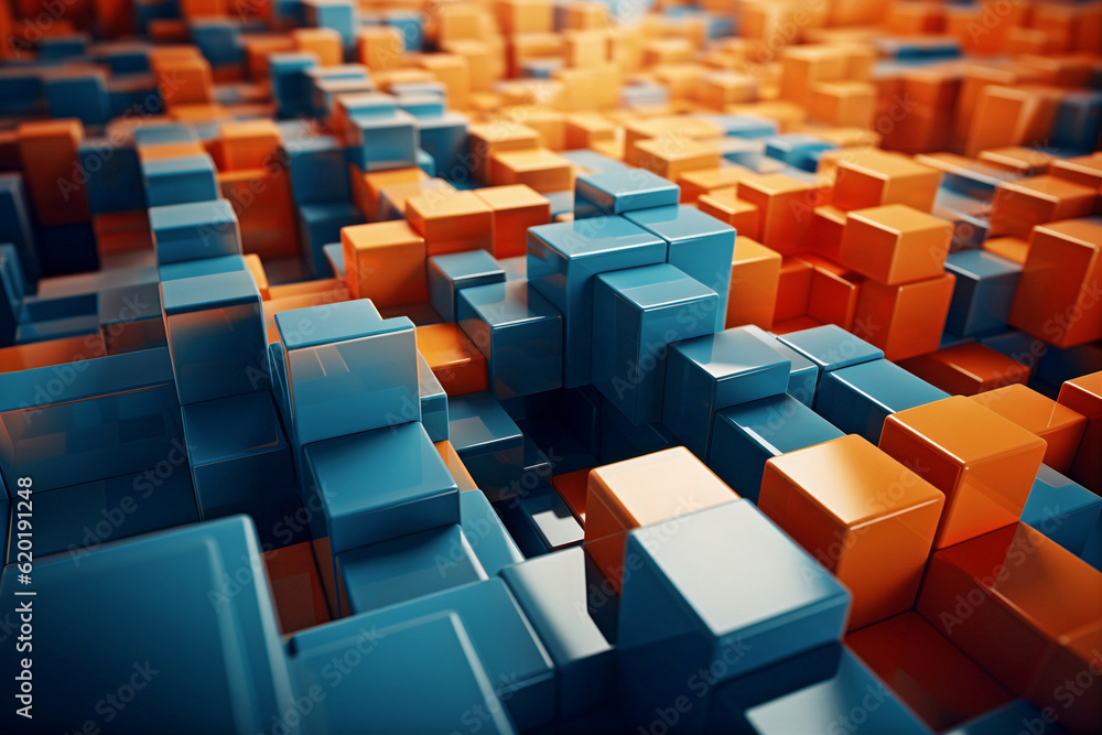 Obraz premium Abstract geometric vibrant colors background.Generative AI