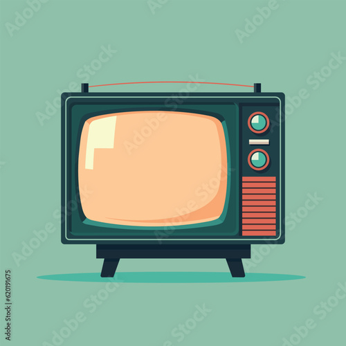 Old television illustration. Analogue retro TV. Vector stock