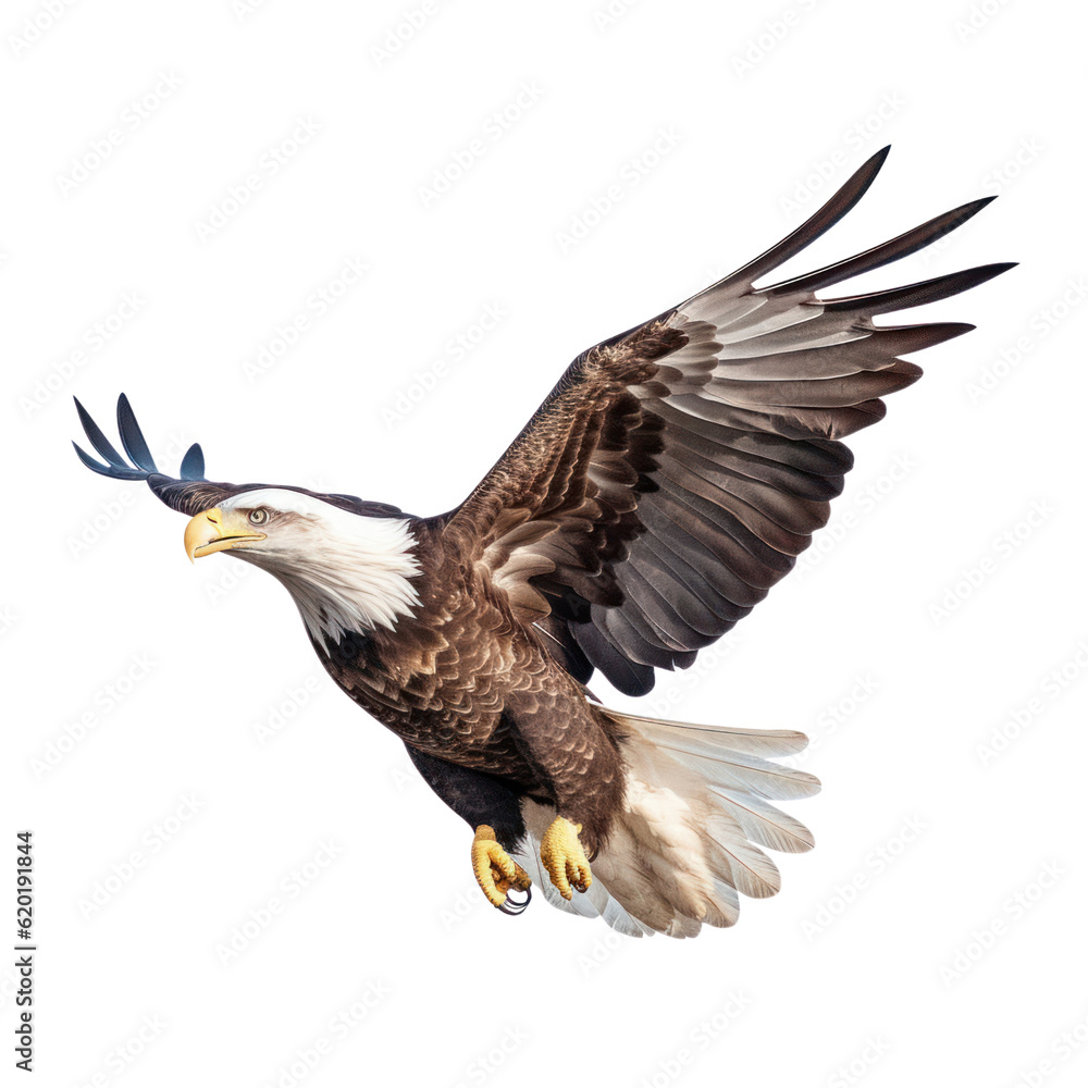 Obraz premium american bald eagle isolated on transparent background cutout