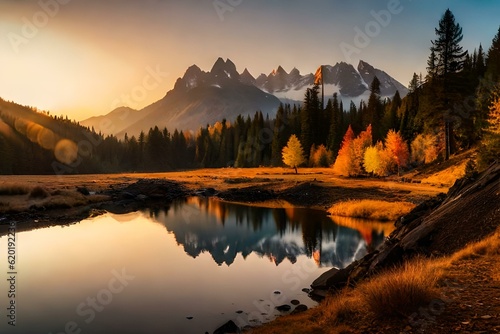 Panorama mountain autumn landscape  © sania