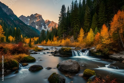 Panorama mountain autumn landscape 