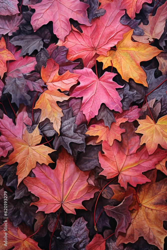 Autumn leaves lying on the floor Autumn leaves lying on the floor