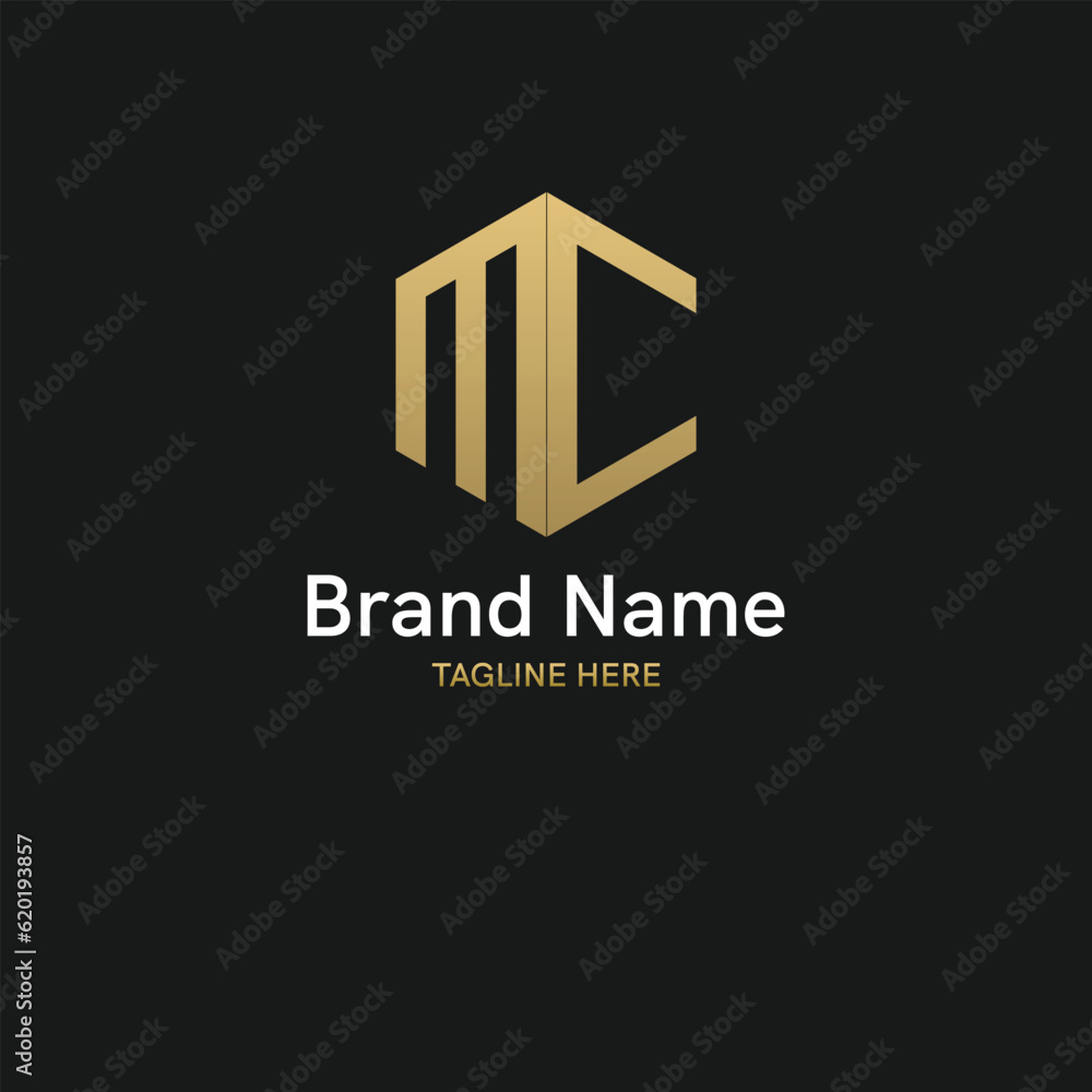 Modern and elegant geometrical MC icon Modern and elegant geometrical MC icon