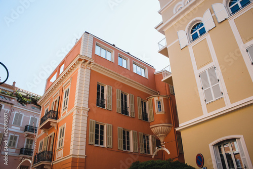 Historic architecture of Monaco on a sunny day