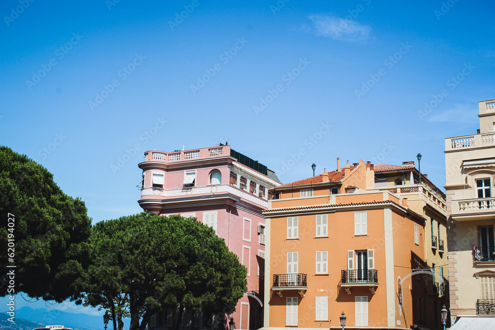 Historic architecture of Monaco on a sunny day Historic architecture of Monaco on a sunny day