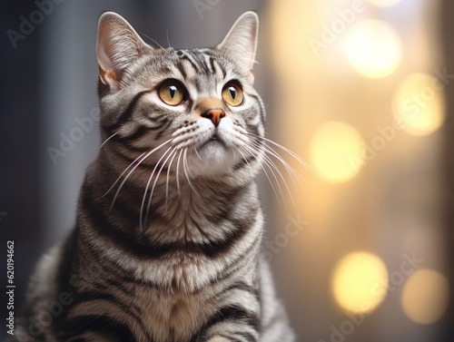 Portrait of an American Shortair Cat (Generative AI)