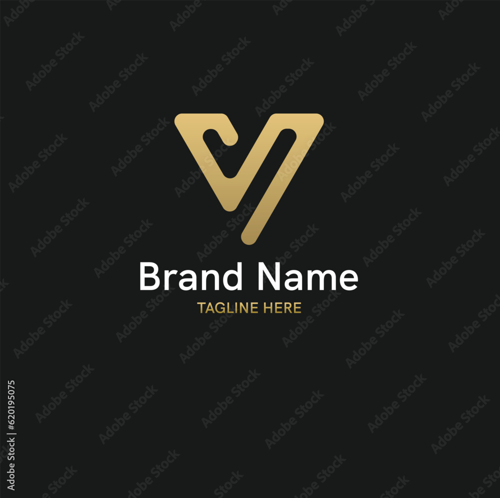 Modern and elegant V icon Modern and elegant V icon