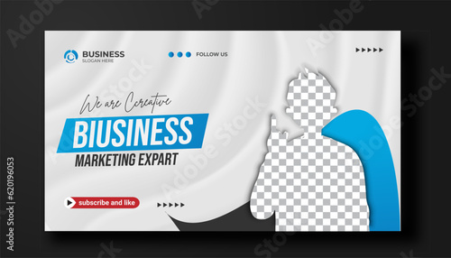 Creative YouTube video thumbnail or social media web banner and corporate YouTube thumbnail design template	