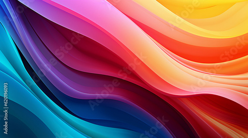 Rainbow Colorful Stripes. Colored waves background. Generative Ai